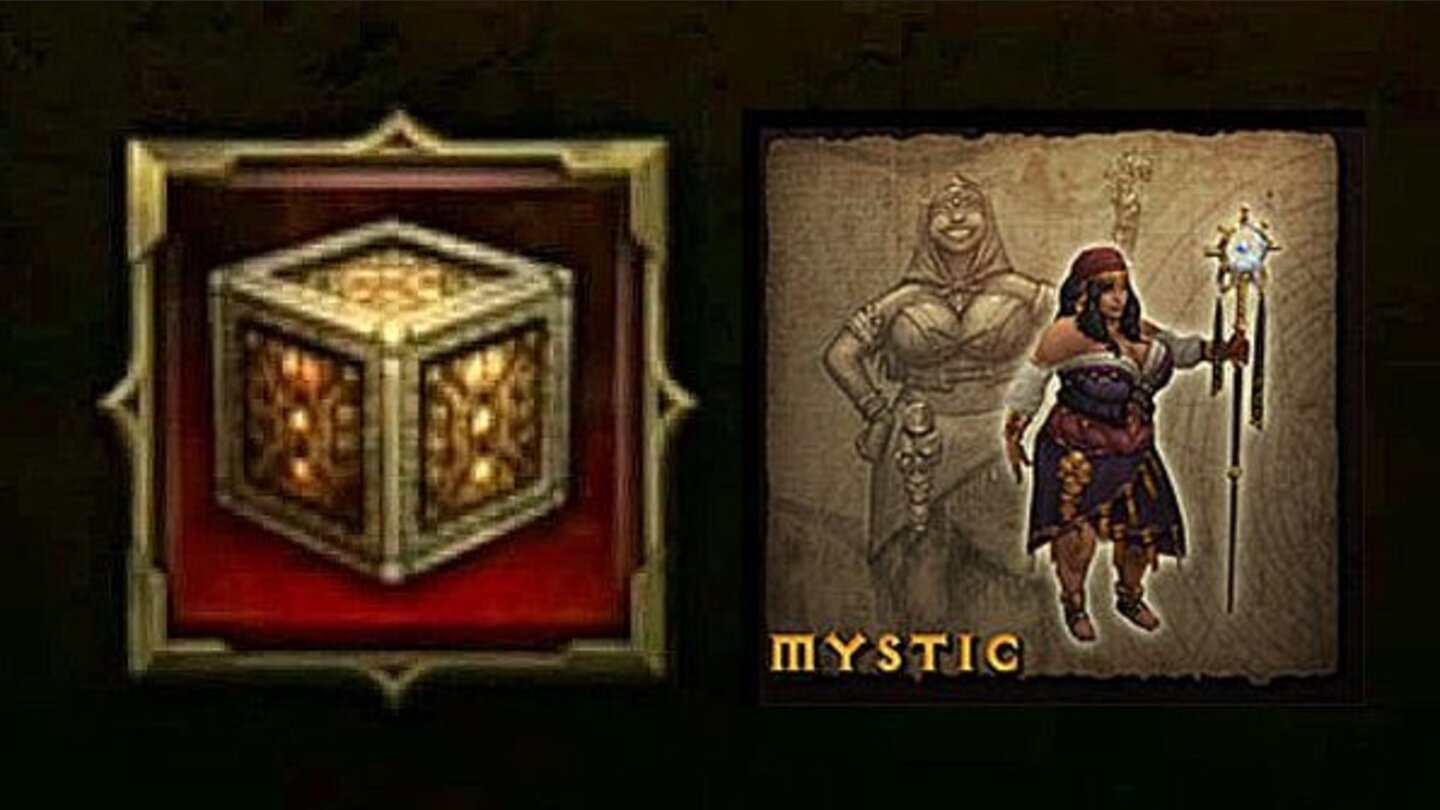 Draussen: Mystikerin und WürfelUrsprünglich waren sogar drei Handwerker geplant – aber Blizzard empfand die Mystikerin als »wenig interessant« (Übersetzung: spielerisch schlicht unnötig) und warf die Dame in hohem Bogen wieder raus. Eigentlich sollte sie unsere Ausrüstung verzaubern; praktisch übernehmen die Edelsteine des Juweliers diesen Job jetzt gleich mit. Gefeuert wurde übrigens auch der NephalemWürfel. Mit dem sollten wir Gegenstände unterwegs in ihre Bestandteile zerlegen können. Erledigt jetzt der Schmied.