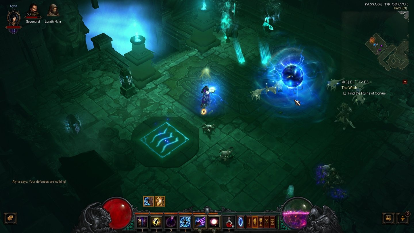 Diablo 3: Reaper of SoulsDie neue Fähigkeit der Zauberin ist das schwarze Loch, das Gegner ansaugt und festhält.