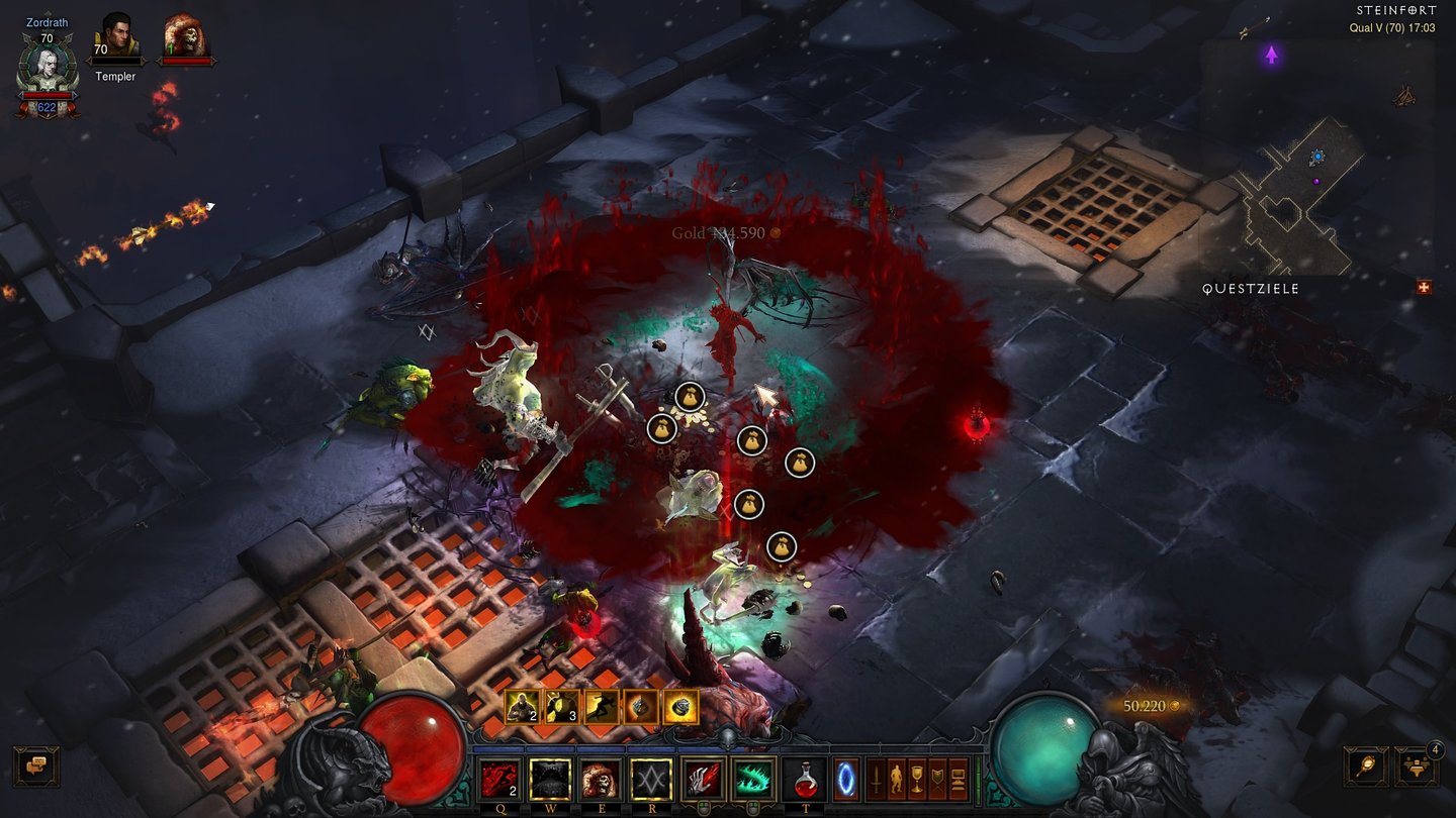 Diablo 3: Rückkehr des TotenbeschwörersBlutfähigkeiten wie die Blutnova sind effektiver, kosten aber Lebenspunkte.