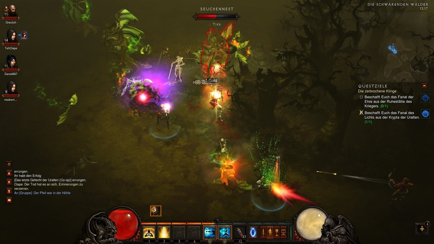 Diablo 3 - Bilder aus der Test-VersionUnser Koop-Trio bekämpft den Geisterkanzler.