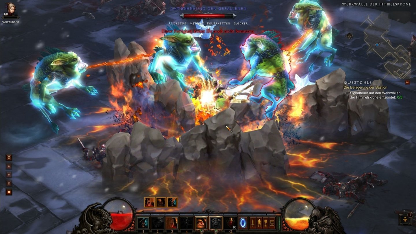 Diablo 3 - Nachtest #1Auch blau gefärbte Monster-Champions sind auf »Inferno« brandgefährlich.
