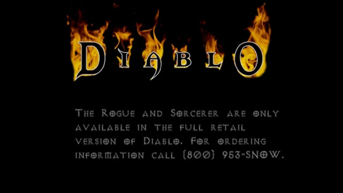 Wussten Sie, dass ...die Verkaufsfassung von Diablo eine abgespeckte Version namens »Diablo Spawn« enthielt? Damit konnten mit einer CD mehrere Spieler an Battlenet-Partien teilnehmen, etwa auf Netzwerk-Parties. Die Schurken und Zauberer-Klasse stand allerdings nur den Besitzern der Vollversion zur Verfügung.