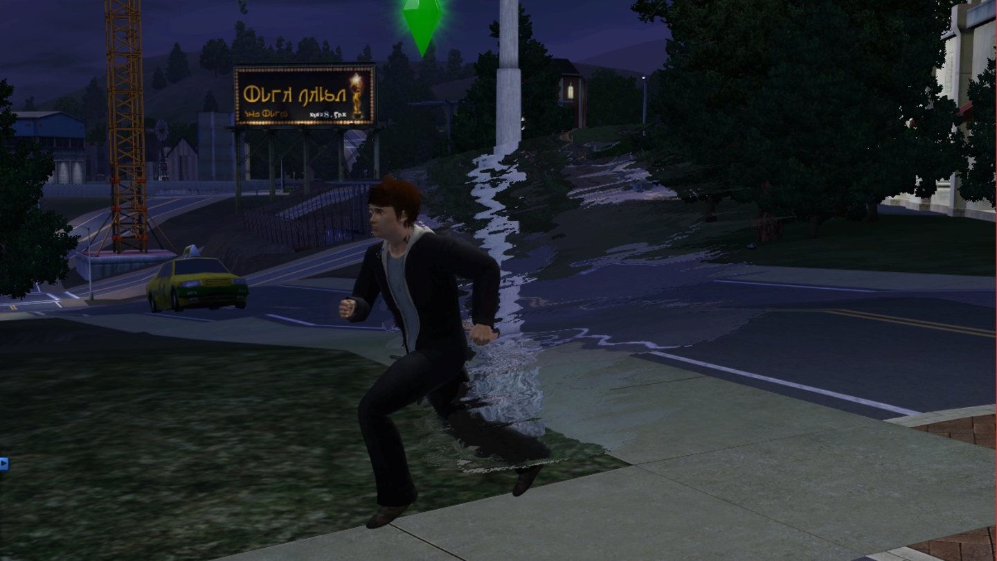 Die Sims 3: Late NightLaufstrecken legt Schmonzo mit dem Vampirsprint in der Hälfte der Zeit zurück. Das Spiel setzt den Temposchub automatisch ein.