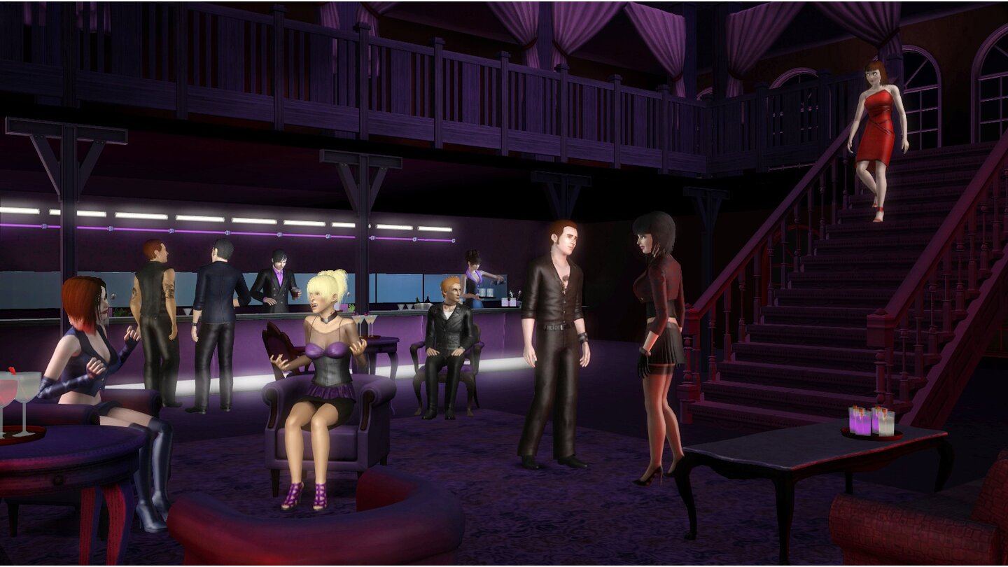 Die Sims 3: Late NightDie Bars der Sims-3-Erweiterung Late Night im Screenshot.