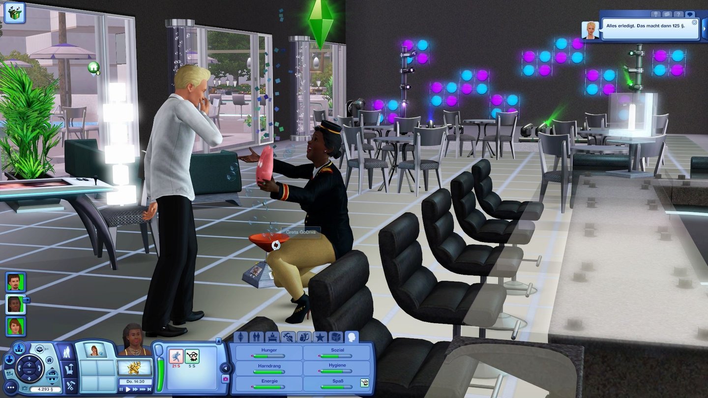 Die Sims 3: ShowtimeGesangsgruß: Jeder beginnt mal klein. Mit albernen Kurz-Ständchen verdienen wir das erste Geld.