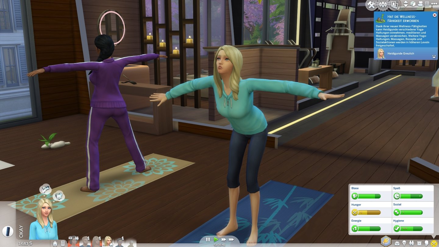 Die Sims 4: Wellness-TagDas Wellness-Pack bringt für 20 Euro mehr Inhalt als die Outdoor-Erweiterung, neben Wellness-Gegenständen gibt's auch spezielle Fähigkeiten.