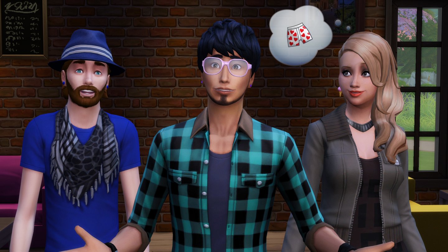 Die Sims 4Die Sims 4 verabschiedet sich vom Pseudorealismus des Vorgängers und setzt stattdessen auf wiedererkennbare, überzeichnete Charaktere.