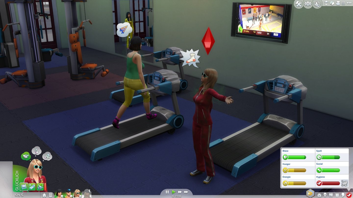 Die Sims 4Alle Locations, hier das Fitnessstudio, müssen einzeln nachgeladen werden, das nervt.