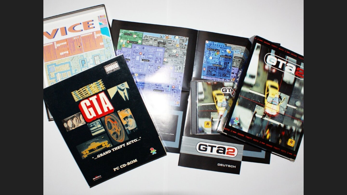 Die Stadtkarten gehören bis heute zur Standard-Ausstattugn der GTA-Serie. Hier die beiden ersten Spiele aus der Blockbuster-Reihe.