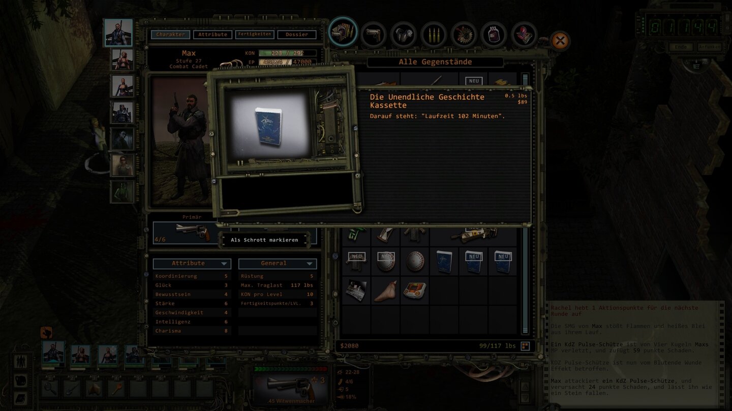 Easter Eggs in Wasteland 2 - Die Unendliche GeschichteMichael Endes Unendliche Geschichte ist sicher einer der besten Fantasy-Bücher aller Zeiten. Mit ebenso hoher Wahrscheinlichkeit ist die Geschichte aber nicht unendlich. Auf einer im Ödland gefundenen Kassette steht eindeutig: Laufzeit 102 Minuten.
