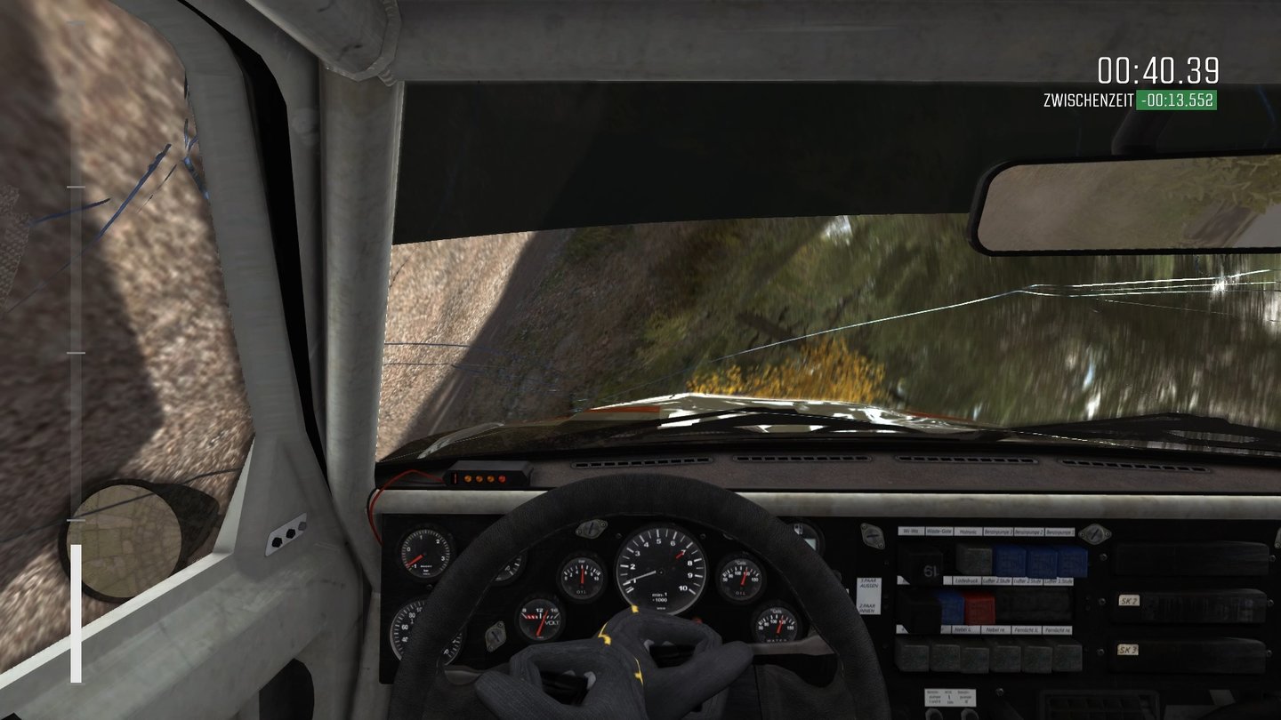 Dirt RallyDas ist Liebe zum Detail: Bei Überschlägen nimmt der Fahrer die Hände vom Lenkrad, die Scheiben und Außenspiegel splittern.