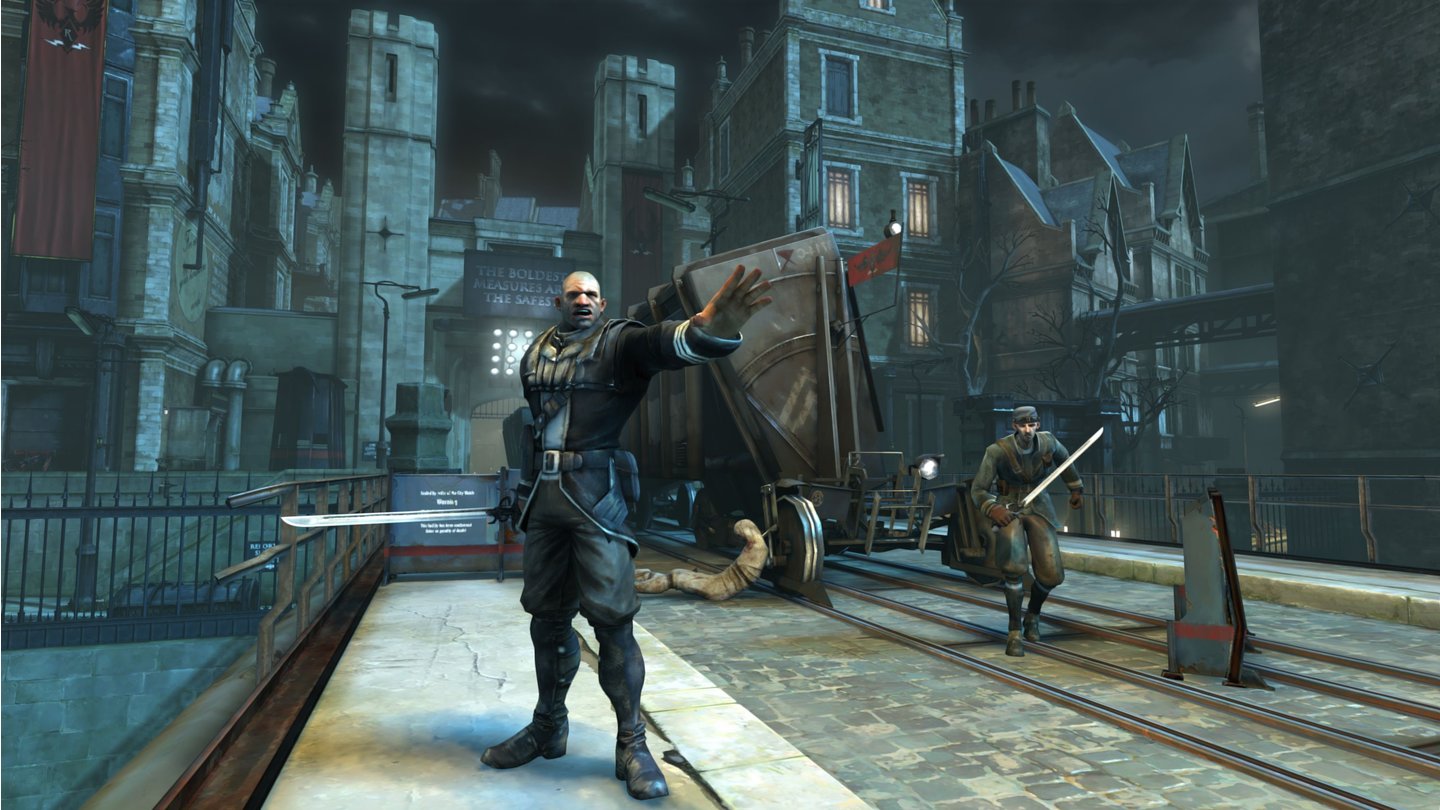 Dishonored: Die Maske des ZornsDas Setting von Dishonored ist irgendwo zwischen Steampunk und Neo-Viktorianismus anzusiedeln. Während der Grafikstil leicht comicartig wirkt. Eine Referenz für die Spielwelt war wohl das London des 19. Jahrunderts.