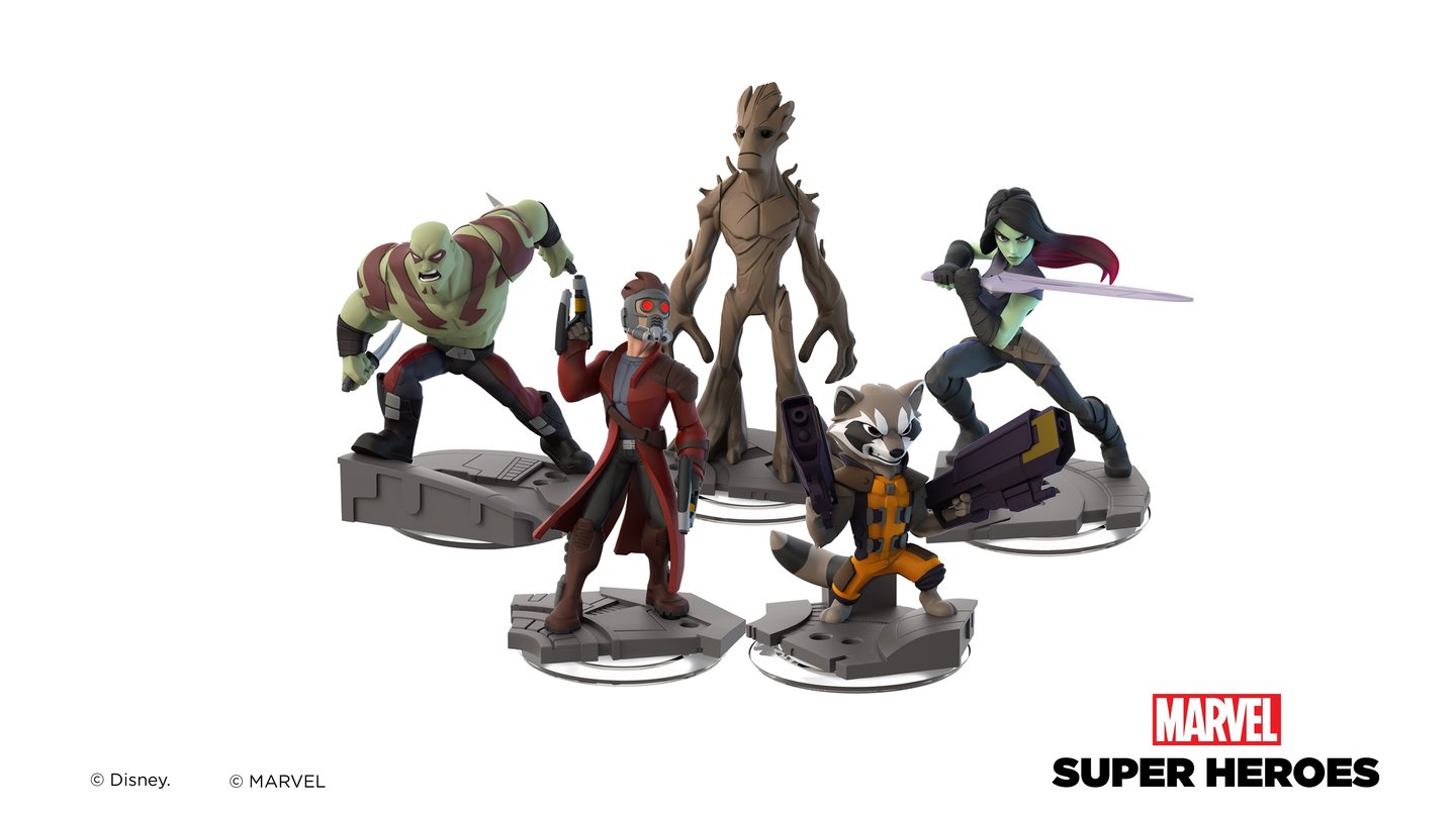 Disney Infinity 2.0: Marvel Super HeroesDas Guardians-of-the-Galaxy-Set umfasst 5 Figuren, die alle einzeln gekauft werden müssen.