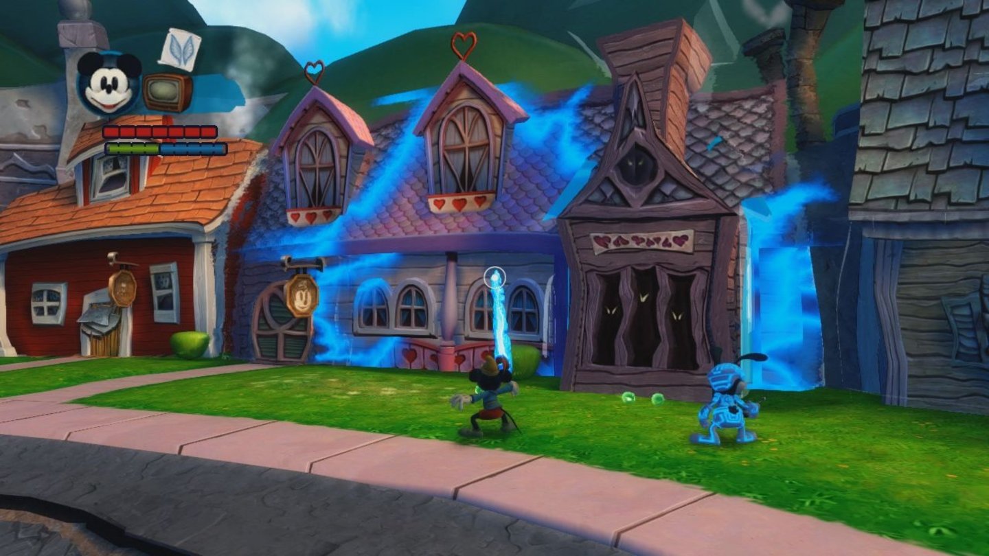 Disney Micky Epic: Die Macht der 2 (360)Mit Tinte hauchen wir Ortensias ausradiertem Haus neues, leuchtend pinkes Leben ein.