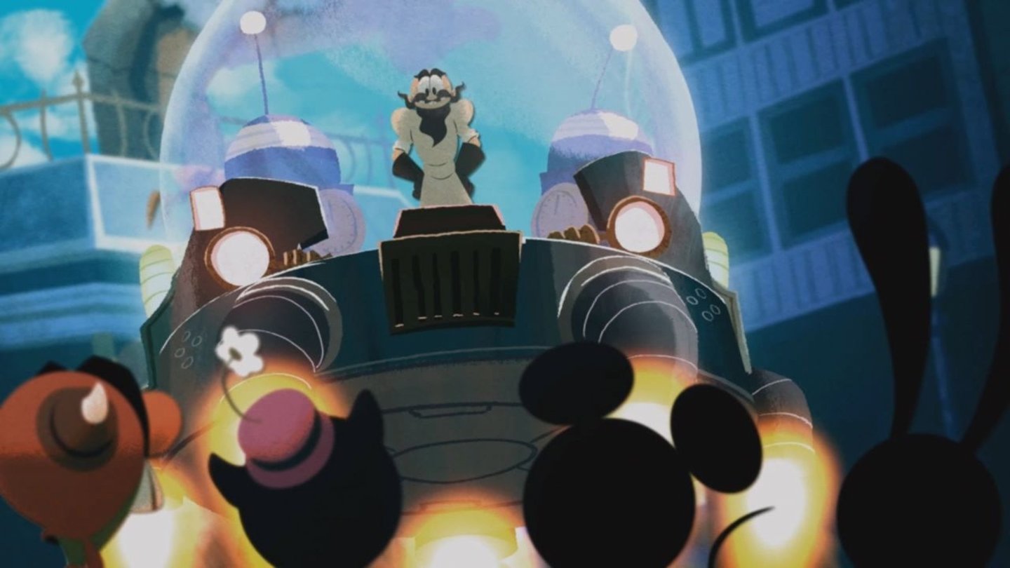 Disney Micky Epic: Die Macht der 2 (PS3)Die Zwischensequenzen sind in niedlichem Comicstil gehalten. Da wirkt sogar der böse Mad Doctor auf einmal ganz nett.