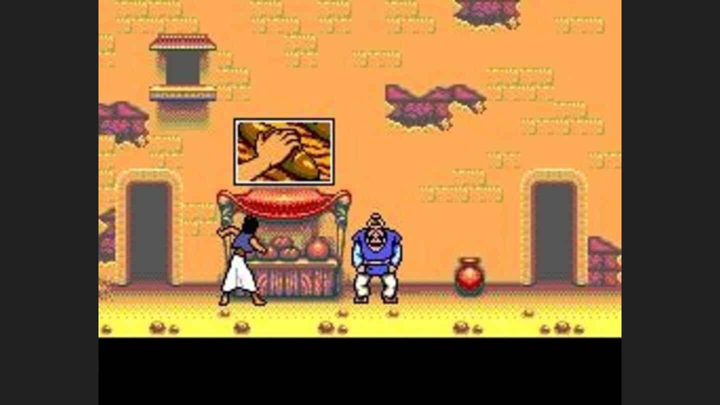 Aladdin steals a loaf of bread from one of the stalls, and lands himself in trouble