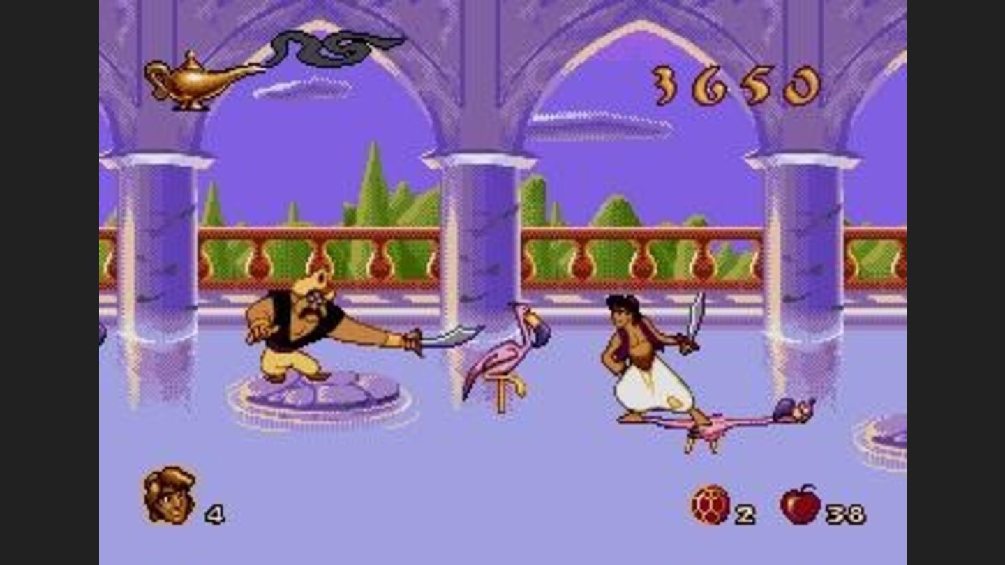 Stepping on flamingos in the palace