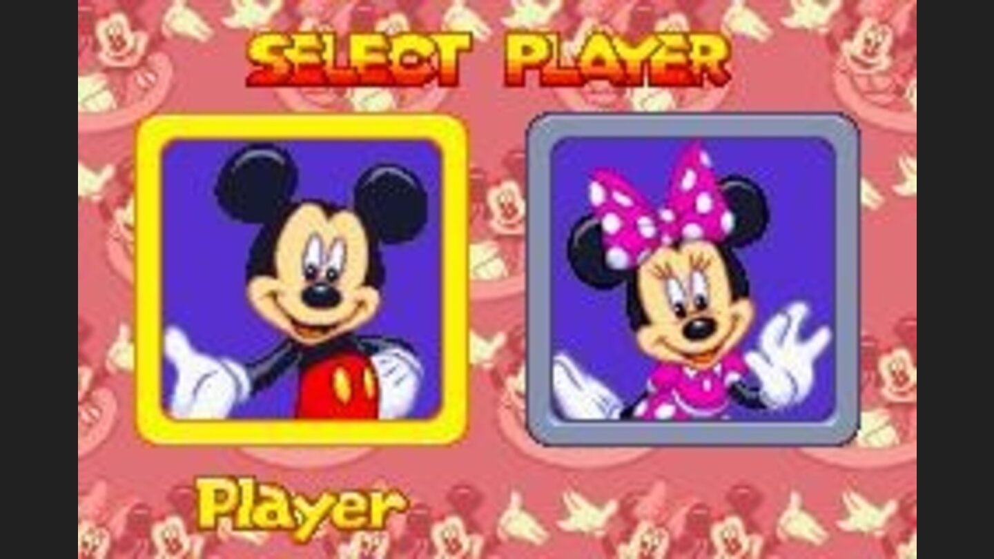 In the main game, you can choose to play as Mickey or Minnie