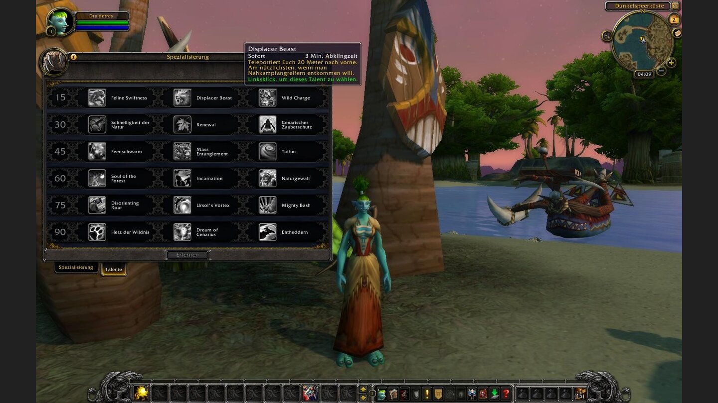 Displacer Beast - Teleportier den Druiden nach vorne.
