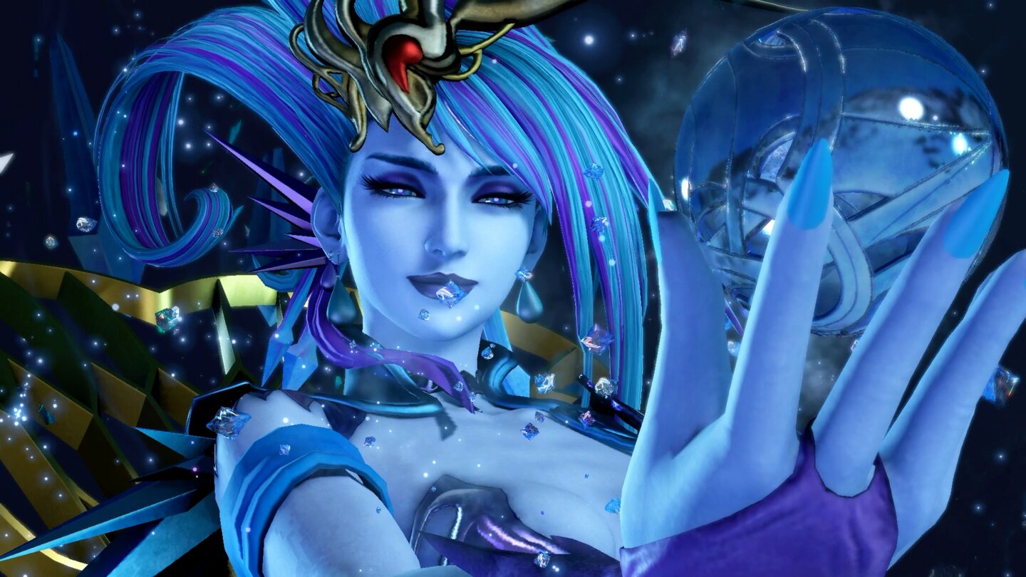 Dissidia Final Fantasy NTBeschwörungen von Gottheiten sind ebenfalls möglich. Mit dabei sind Ifrit, Ramuh, Odin, Leviathan, Alexander, Bahamut und die hier abgebildete Shiva.