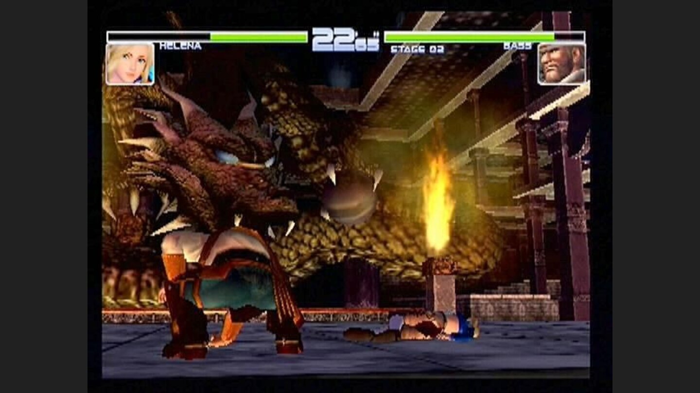 Enter the Dragon. Not only does the Chinese castle level allow you to fall down levels outside, but also fall into the castles interior.