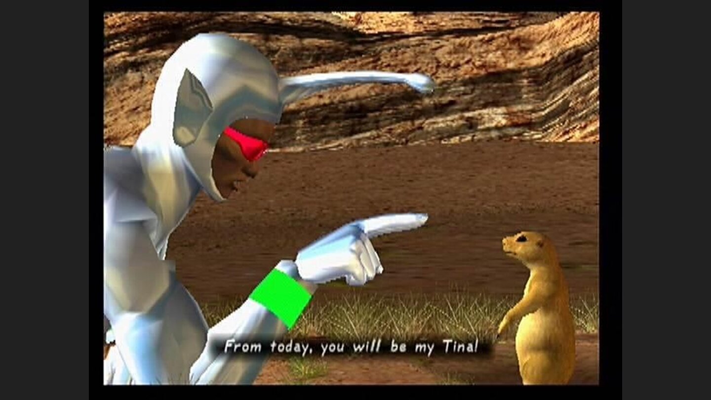 Zack approaches new heights of weirdness. Wearing his reflective Snork-like suit, Zack role-plays out a future conversation with Tina with his prairie dog pal.