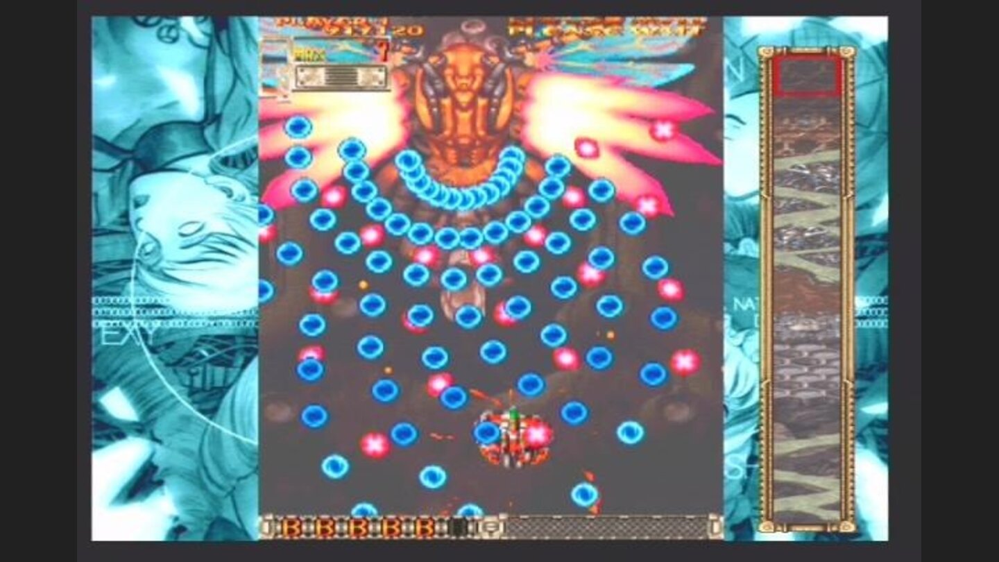Stage 5 boss in his second form in Yoko mode. Those bullets move pretty damn quick.