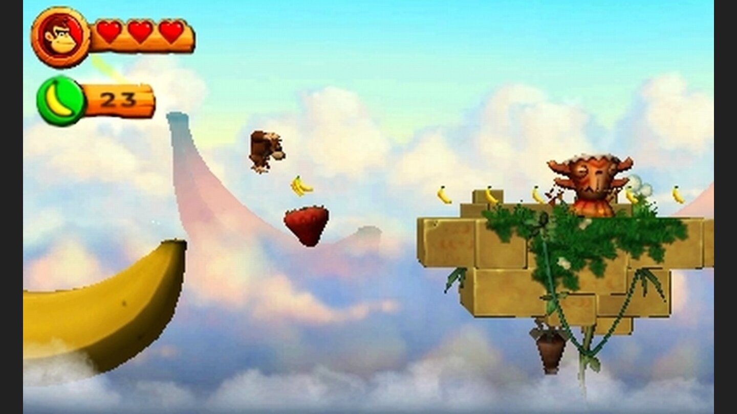 Donkey Kong Country Returns 3DBis in den Bananenhimmel ist es ein sehr weiter und beschwerlicher Weg für Donkey und seine Freunde.