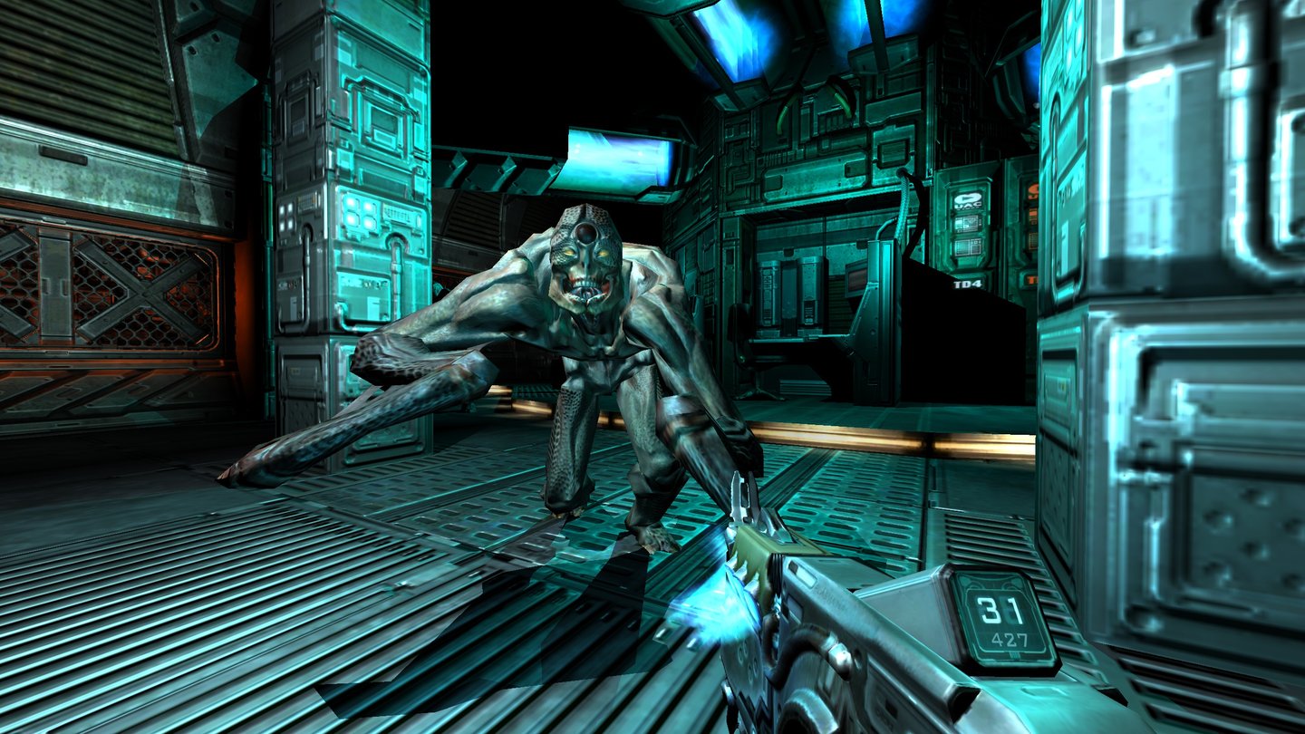 Doom 3 BFG EditionMit der BFG Edition veröffentlicht Bethesda Softworks im August 2012 eine überarbeitete Version des 2004er Grusel-Shooters Doom 3 – in erster Linie für Xbox 360 und PS3. Die Version erscheint aber auch für den PC.
