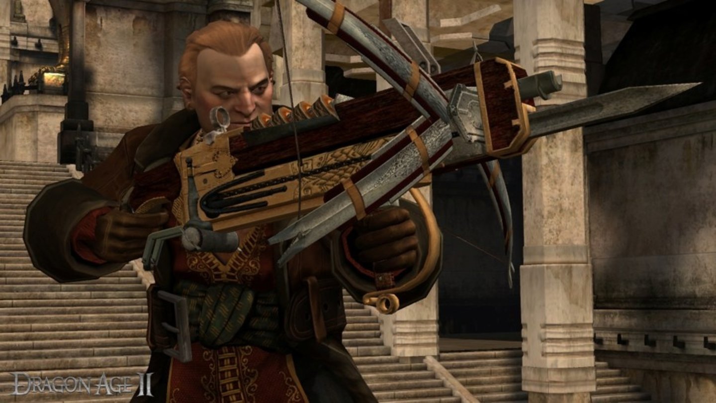 Dragon Age 2Der Zwerg Varric begleitet Hawke auf seinen Reisen.