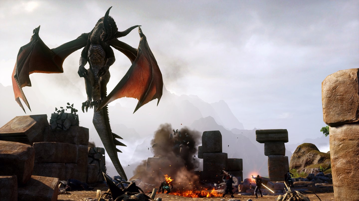 Dragon Age: InquisitionDrachen bewachen ihren Hort aktiv und fliegen Beobachtungsrunden.