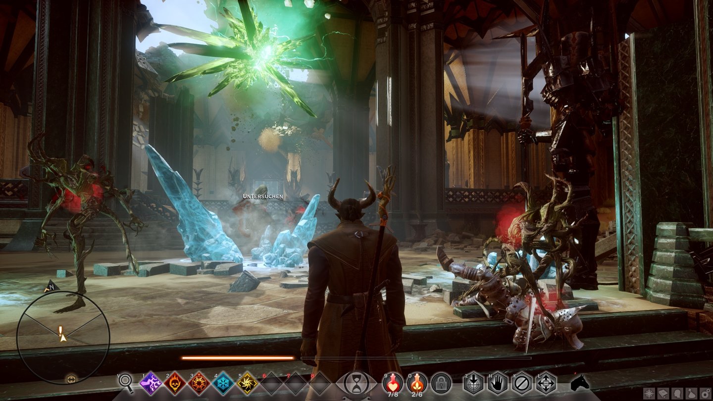 Dragon Age: InquisitionEine Nebenquest führt uns in eine Tempelruine, in der die Zeit eingefroren ist.
