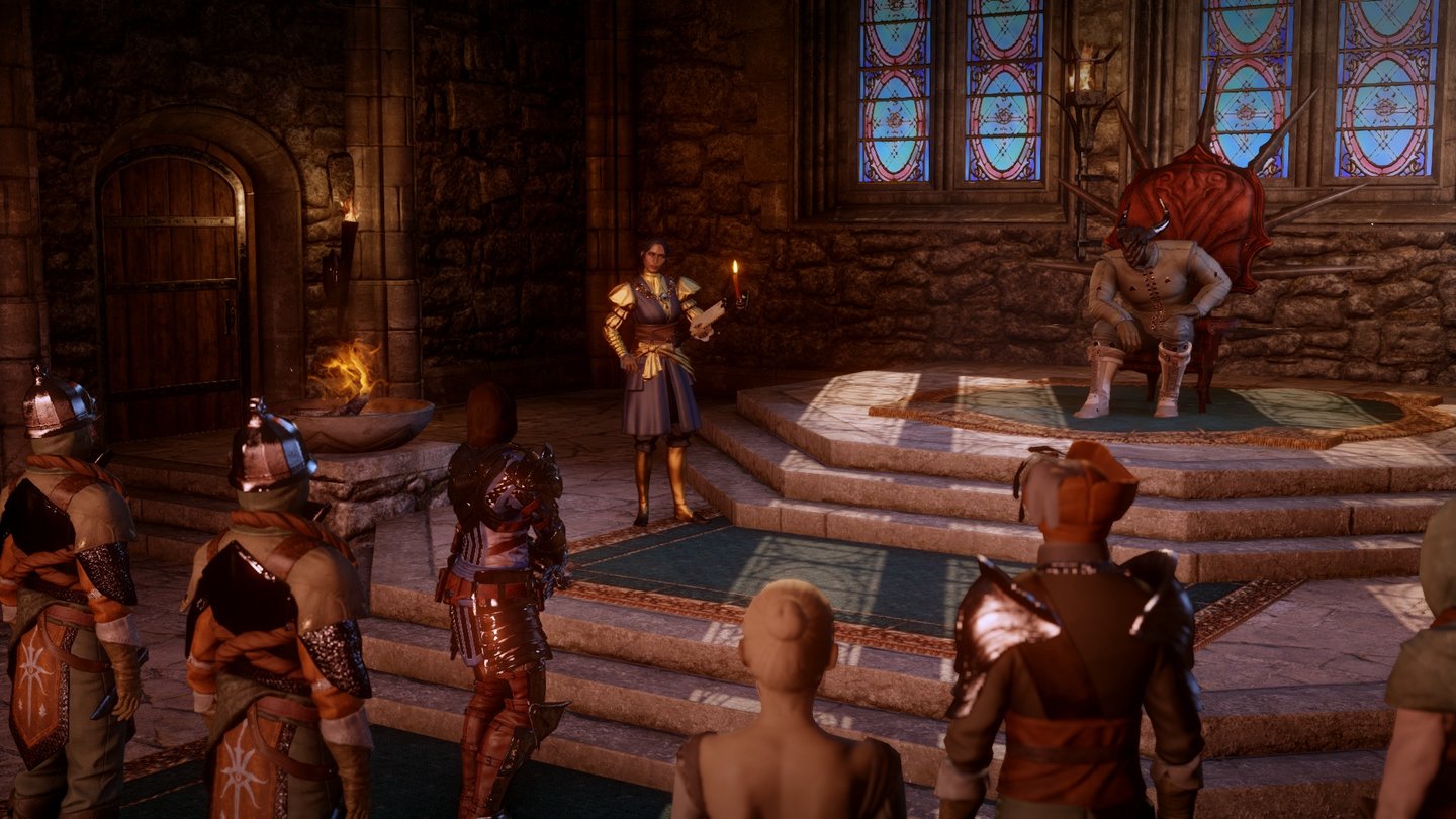 Dragon Age: InquisitionIn der Himmelsfeste sitzen wir über besiegte Bossgegner zu Gericht.