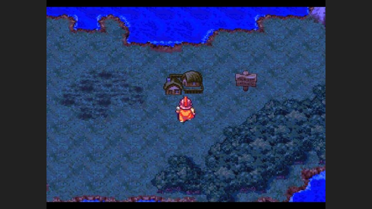 World map looks scary at night. Hurry into the town, rest in the inn!