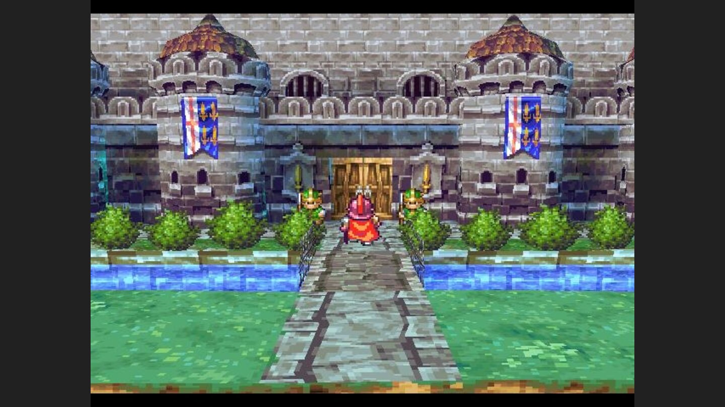 Some castle entrances have this cool 3D-scrolling view instead of the usual top-down one