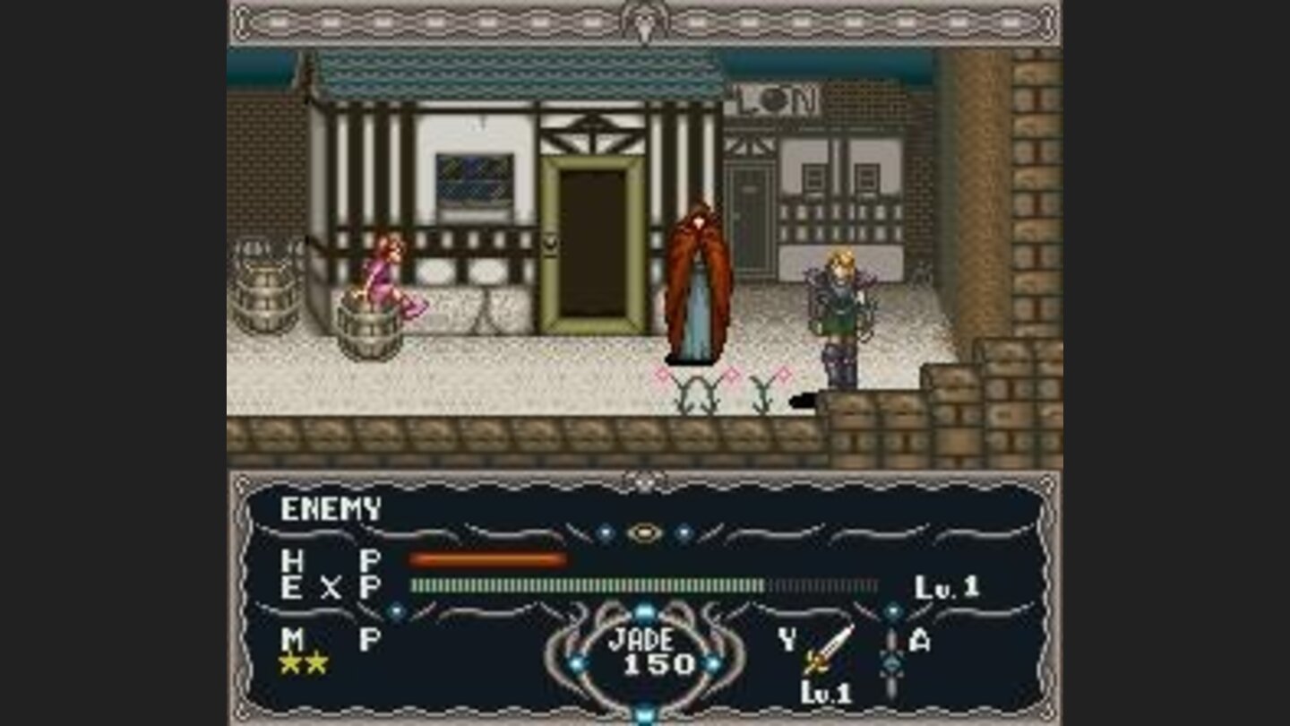 Nice alley with a kid sitting on a barrel