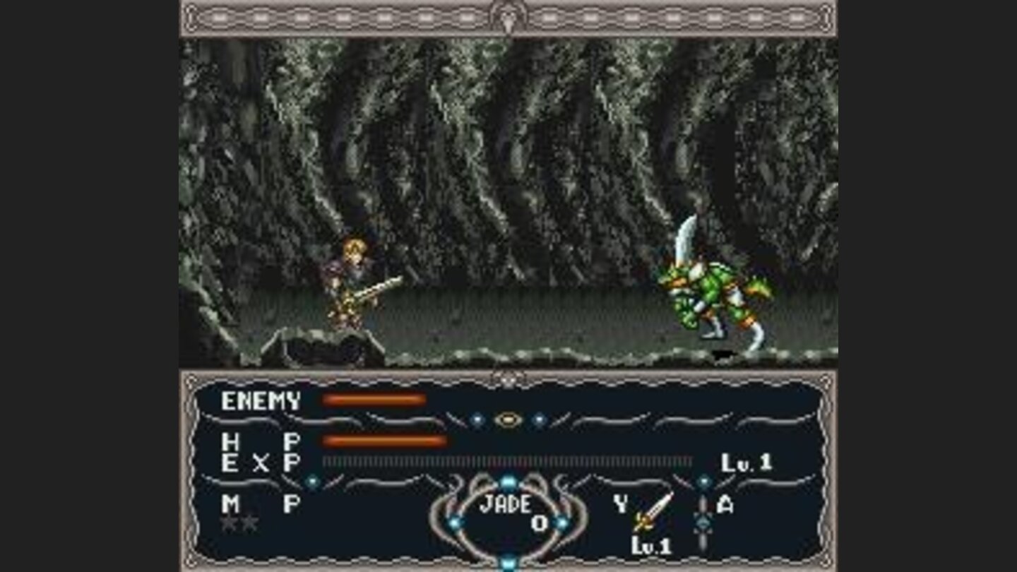 In a dungeon, fighting some green guys