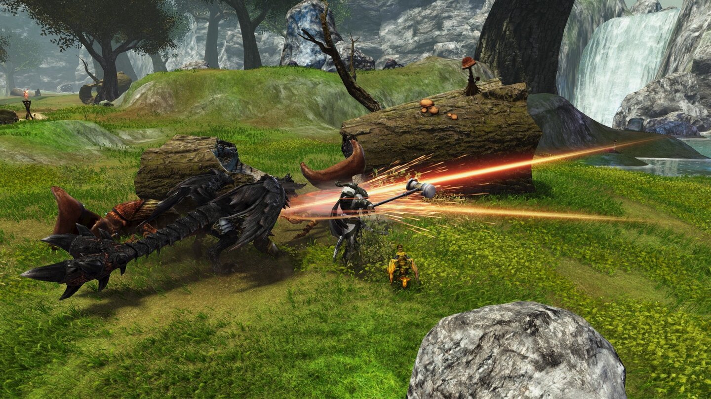 Dragons ProphetSpieler, Drachen und Partikeleffekte. Die Monster sind hier oft gar nicht mehr sichtbar.