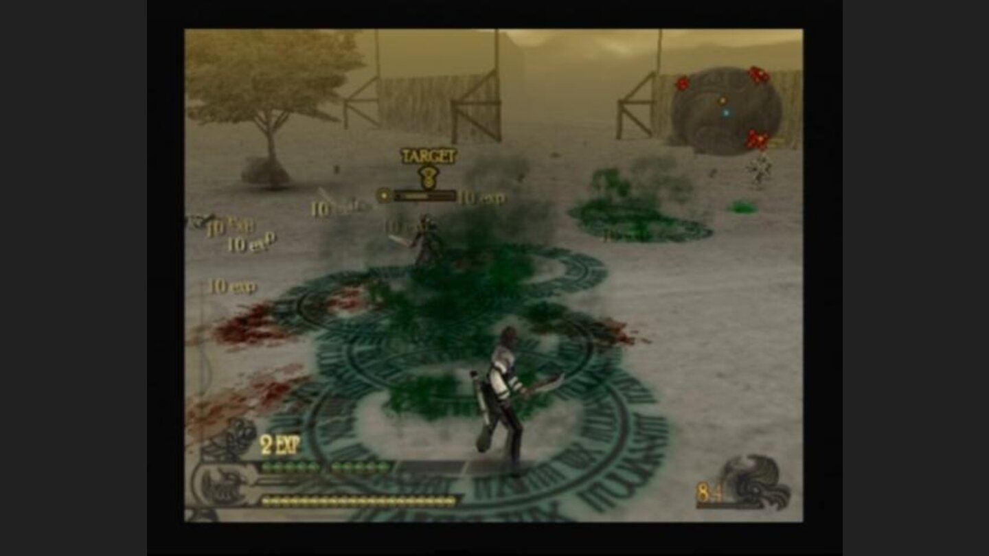 Whereas yellow dots are your health, green are your mana which allow you to use magic attacks which vary upon the level and equipped weapon