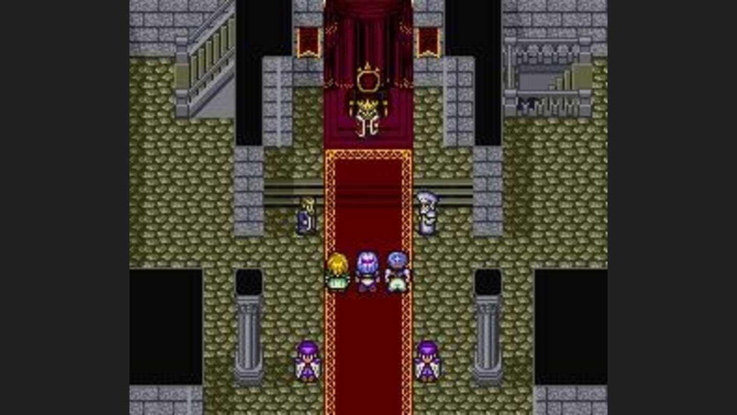 The heroes talk to the king