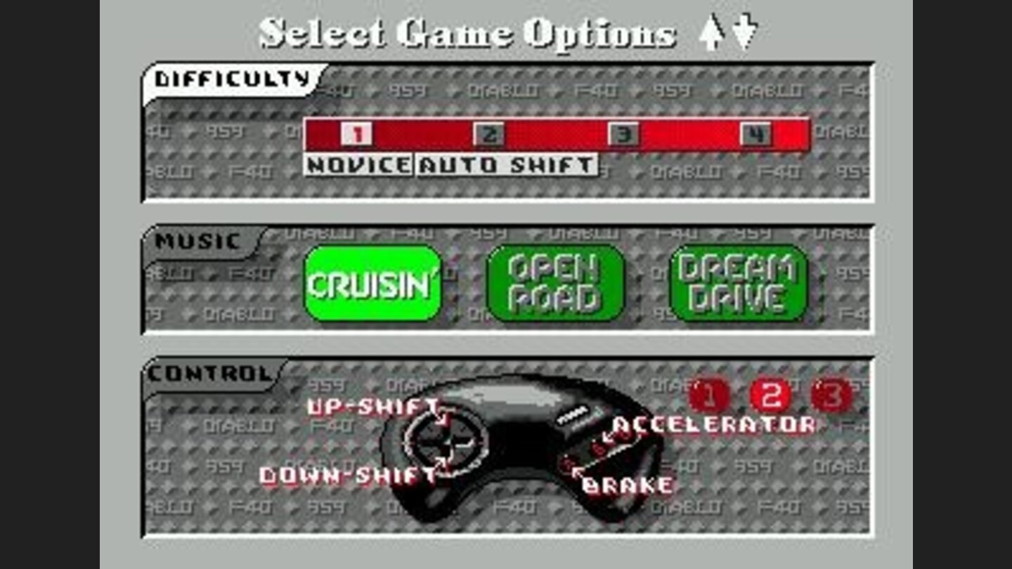 Selecting game options