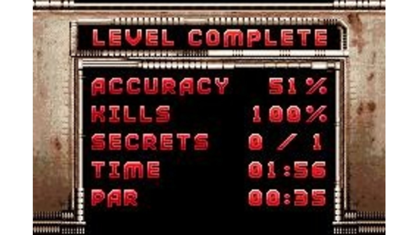Level completion screen