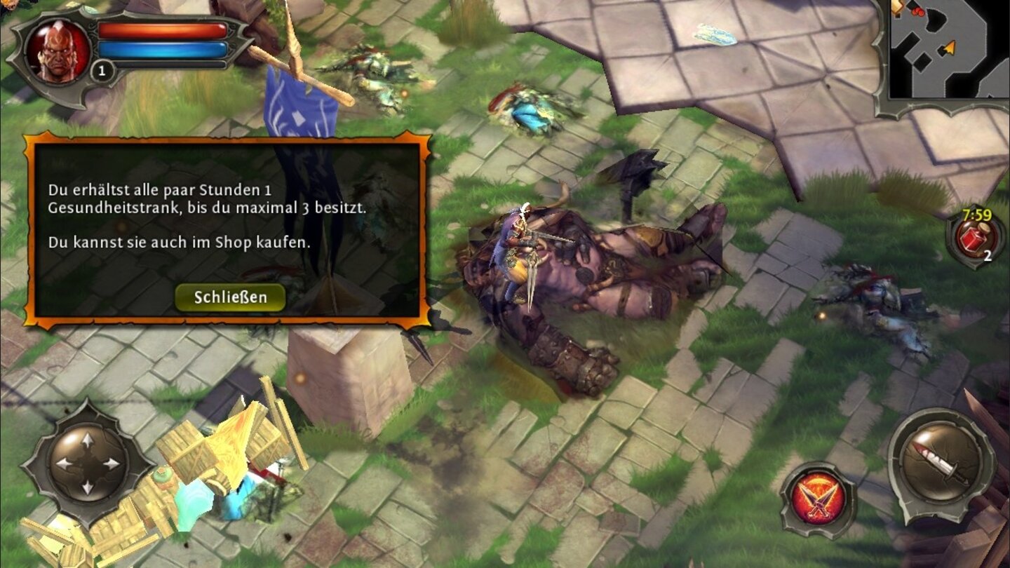 Dungeon Hunter 4Kein schlechter Scherz, sondern trauriger Ernst: Heiltränke kosten!