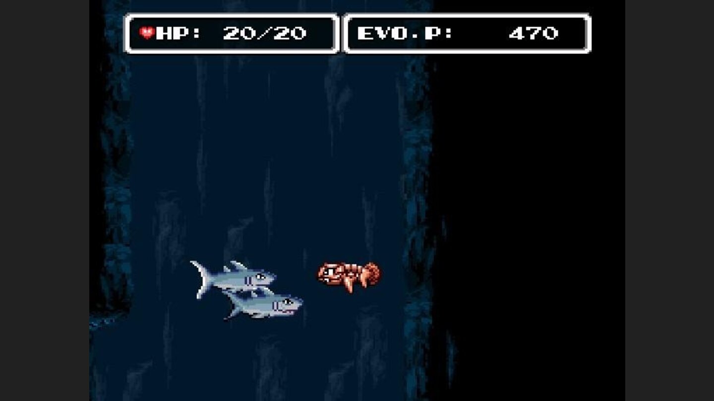 After several more evolutions, even sharks dont scare this guy!