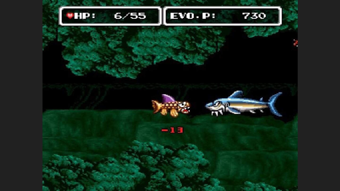 First Boss, biting a chunk out of my fish.