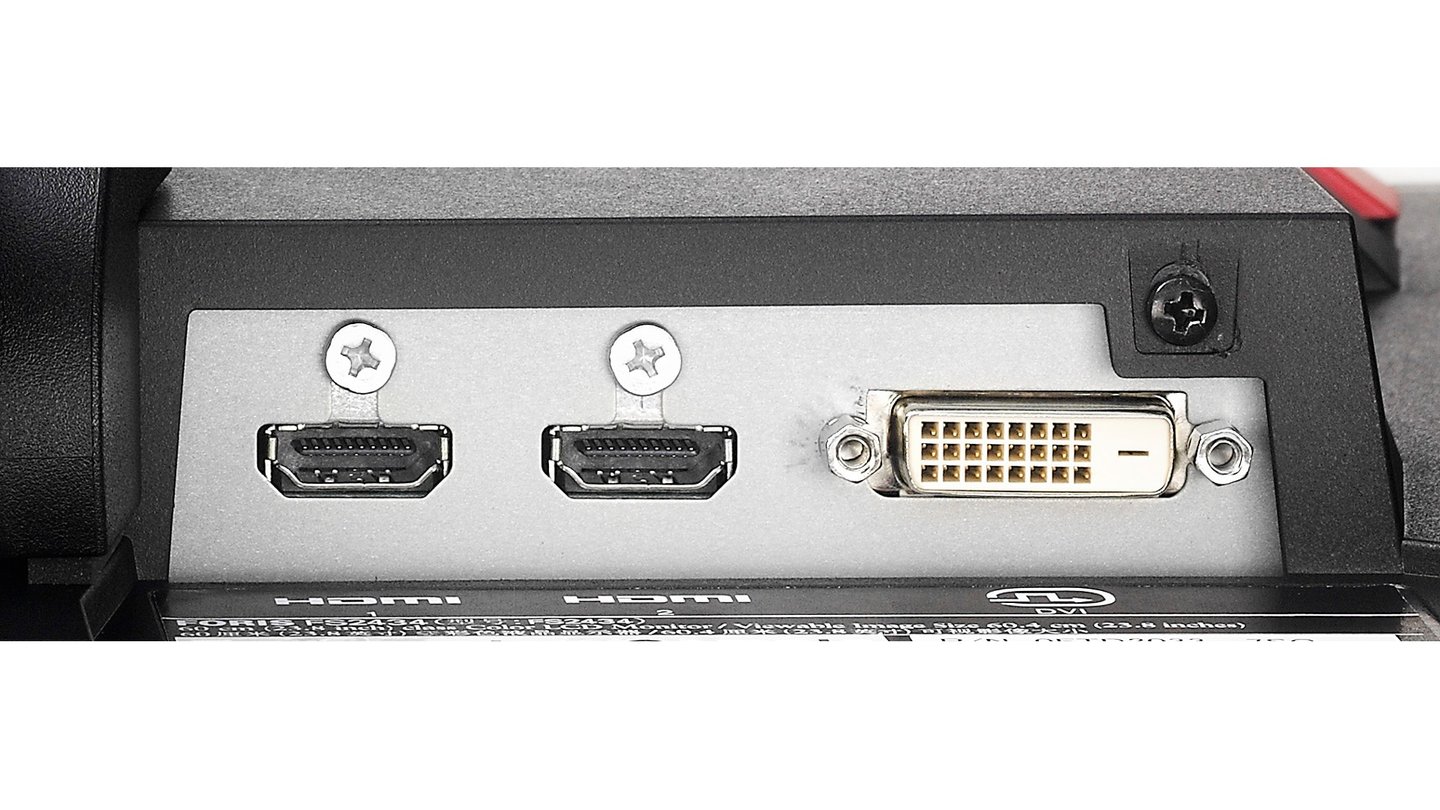 Beim Eizo Foris FS2434 stehen zwei HDMI- und ein DVI-Anschluss zur Verfügung. Somit lässt sicher Monitor auch an eine Konsole anschließen oder als Fernseher nutzen.