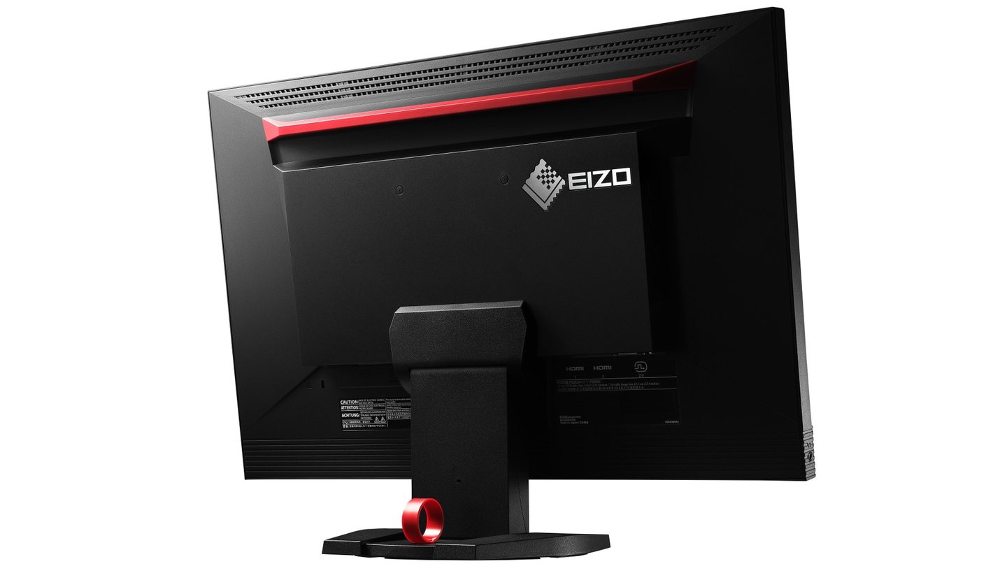 Außer den roten Farbakzenten weißt nichts am Eizo Foris FS2434 auf seinen Gaming-Anspruch hin. Das Design ist typisch schlicht und hochwertig.