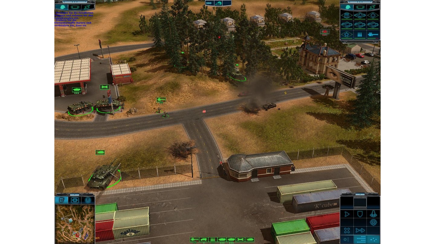 Elements of WarDie Umwegfindung im Einsatz: Zwei Panzer verirren sich im Wald, einer räumt die Zäune ab, die Straße benutzt keiner.