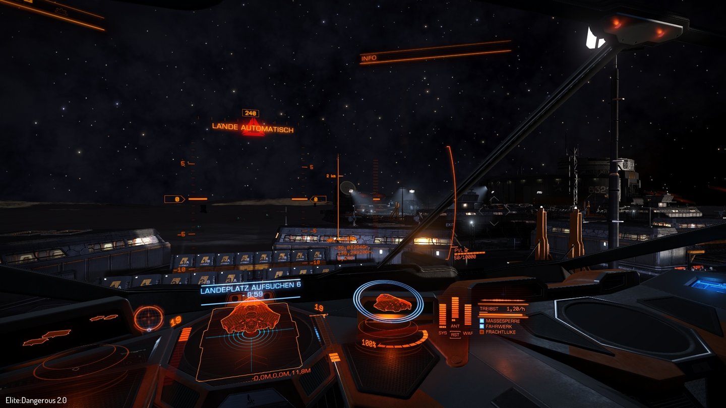 Elite Dangerous: HorizonsDie Landung auf Stationen funktioniert wie bei Raumstationen. Nur der Weg dorthin ist aufwändiger.