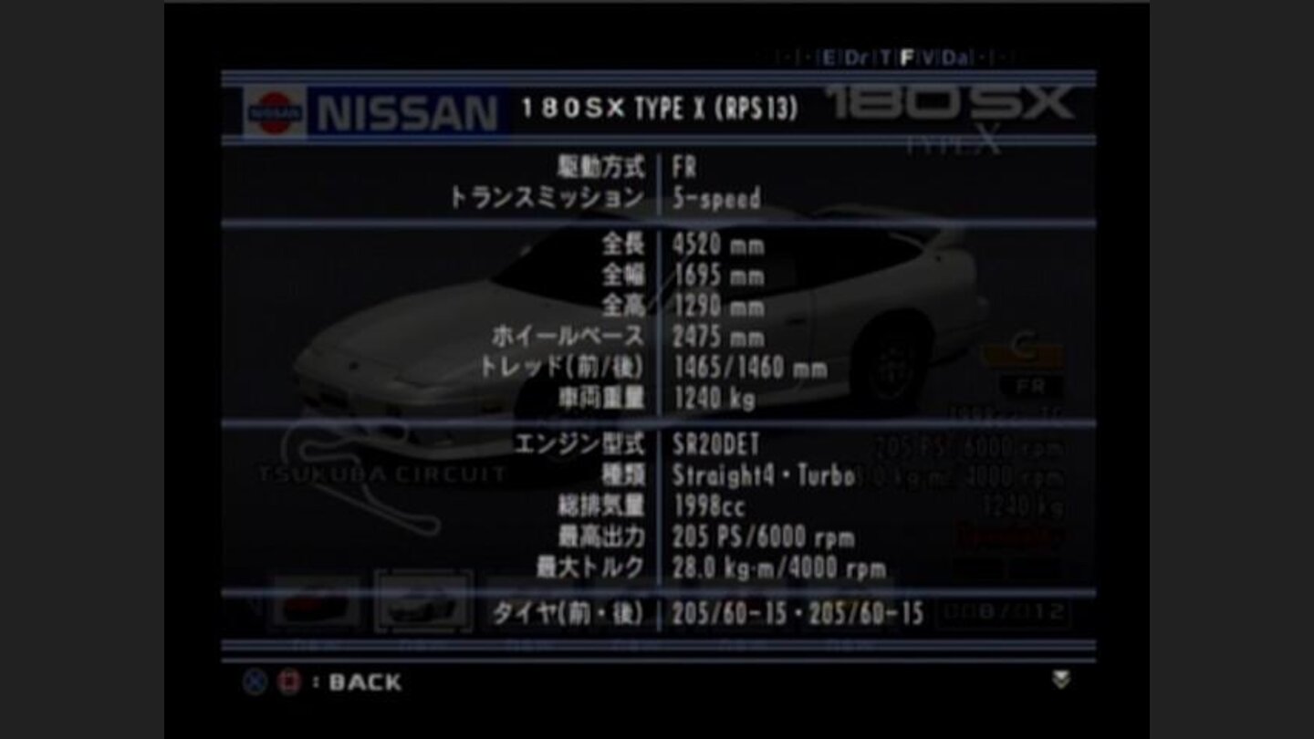 You can check the car specifications before the race